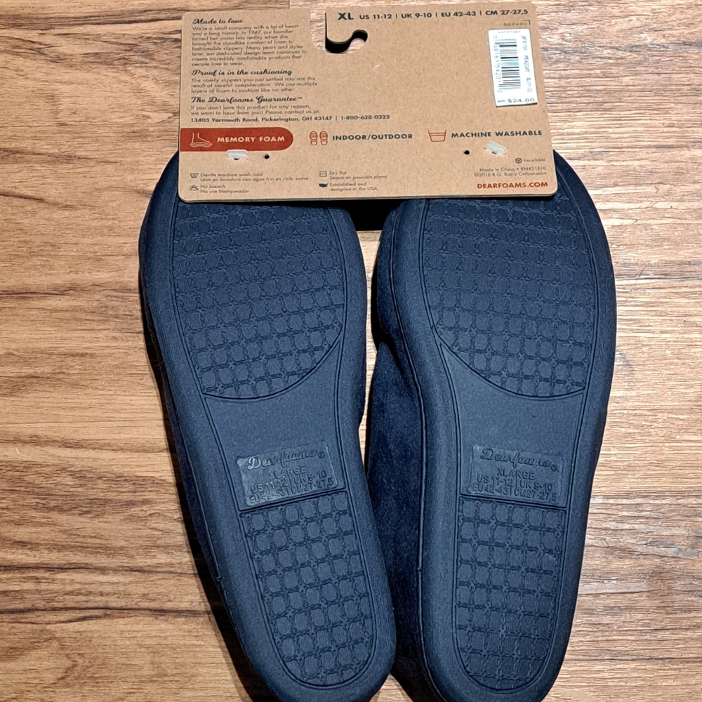 Dark Blue Dearfoams Women's Slippers XL (11-12) - Picture 3 of 9